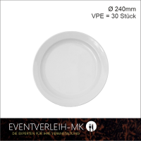 Menüteller, flach dm 24cm - (Weiss ohne Muster)